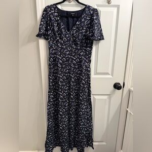 Madewell Navy Floral Maxi Dress